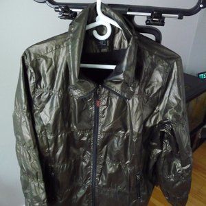 MOKA SPORT unisex olive green jacket  front zip size L new no tags never worn